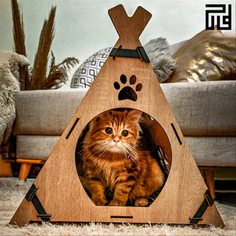 Niche pour chat en bois