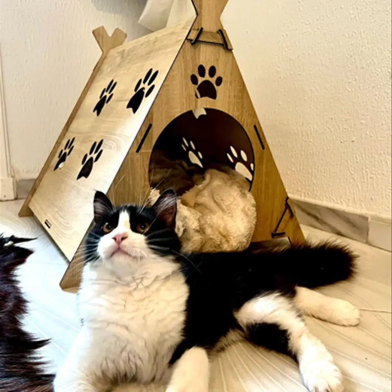 Niche pour chat en bois