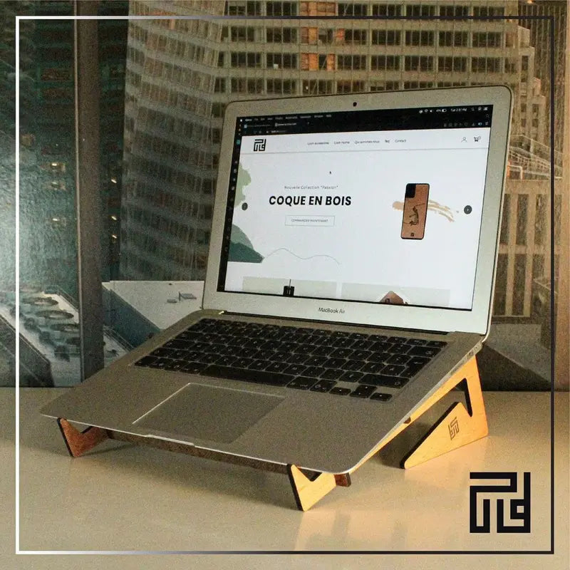 Support PC en bois surélevé (structure ouverte)